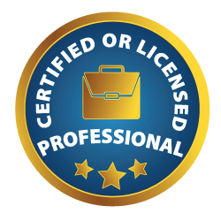Certified or Licensed professional